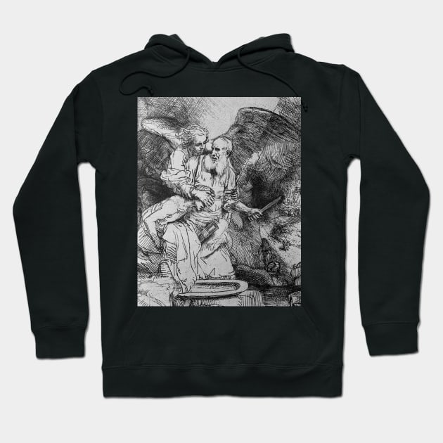 Abraham's Sacrifice by Rembrandt Hoodie by Classic Art Stall